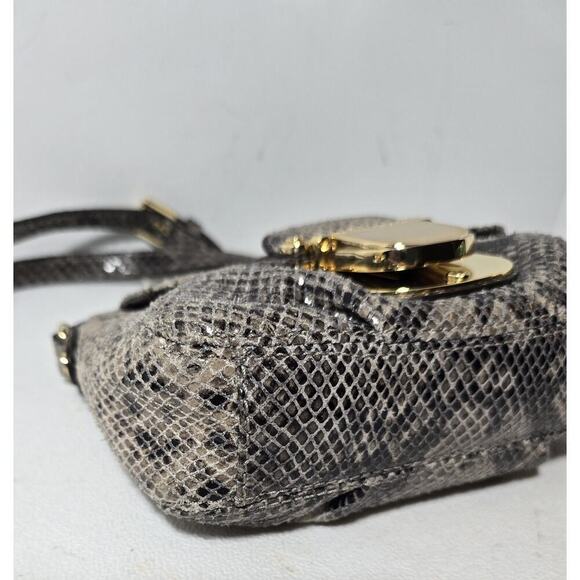 Michael Kors Charlton Crossbody Snakeskin Leather Buckle Adjustable Strap Small - Picture 5 of 13